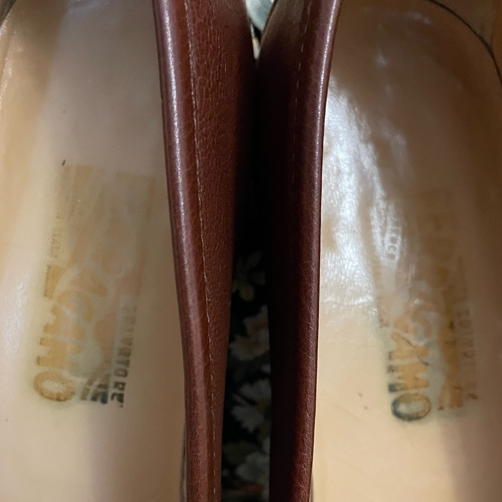 Vintage Salvatore Ferragamo Rich Brown Leather Loafers - Picture 6 of 11